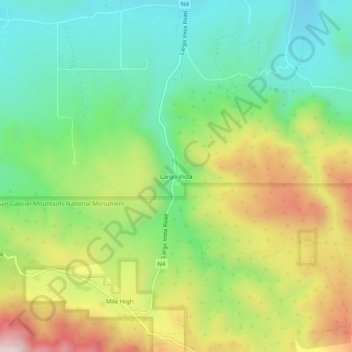 Mapa topográfico Largo Vista, altitud, relieve