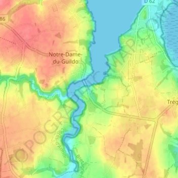 Mapa topográfico Le Guildo, altitud, relieve