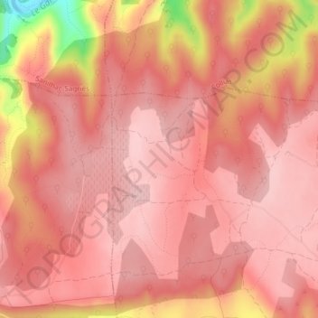 Mapa topográfico Mandre, altitud, relieve