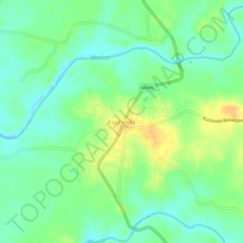 Mapa topográfico Kuchinda, altitud, relieve