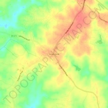 Mapa topográfico Sandy Hook, altitud, relieve