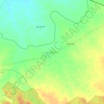Mapa topográfico Jambhore, altitud, relieve