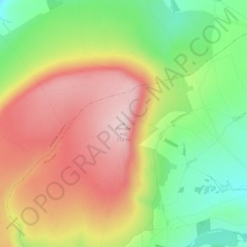 Mapa topográfico Pendle Hill, altitud, relieve