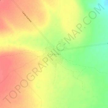 Mapa topográfico Zancarrón, altitud, relieve