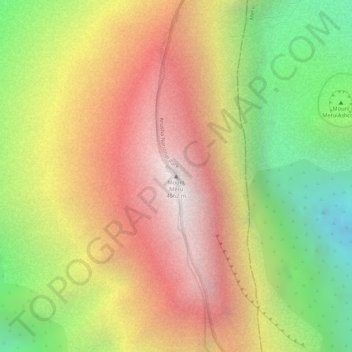 Mapa topográfico Mount Meru, altitud, relieve