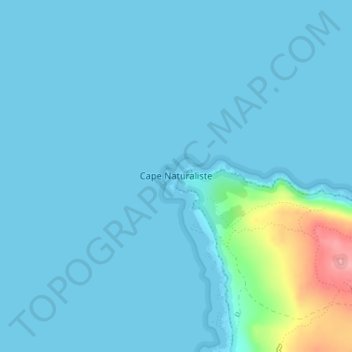 Mapa topográfico Cape Naturaliste, altitud, relieve