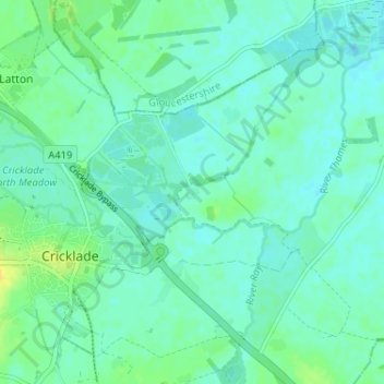Mapa topográfico Eysey, altitud, relieve