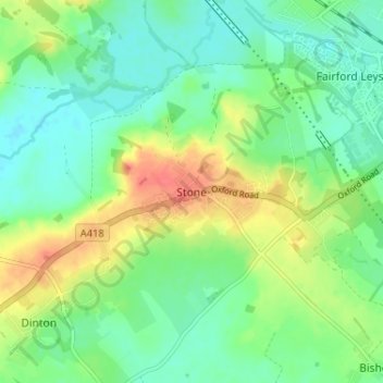 Mapa topográfico Stone, altitud, relieve
