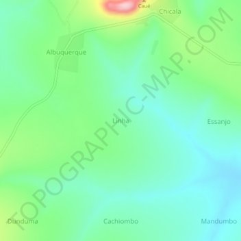 Mapa topográfico Linha, altitud, relieve