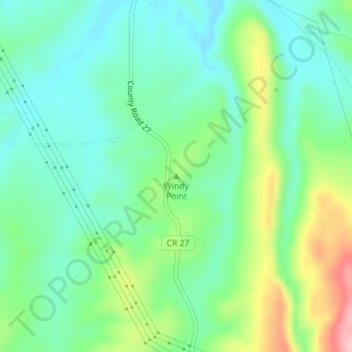 Mapa topográfico Windy Point, altitud, relieve