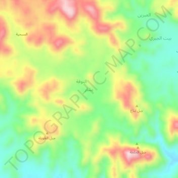 Mapa topográfico Bashar, altitud, relieve