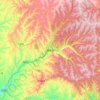 Mapa topográfico Huanglong, altitud, relieve