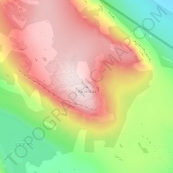 Mapa topográfico Iso-Jehkas, altitud, relieve