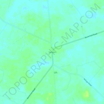 Mapa topográfico Tarboro, altitud, relieve