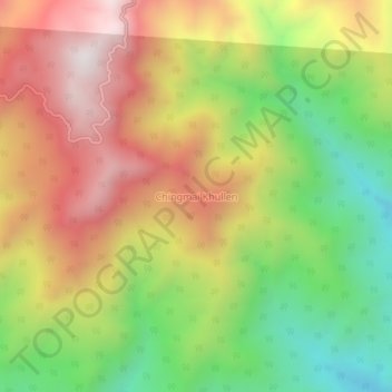 Mapa topográfico Chingmai Khullen, altitud, relieve
