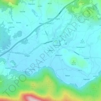 Mapa topográfico Lokmeri, altitud, relieve