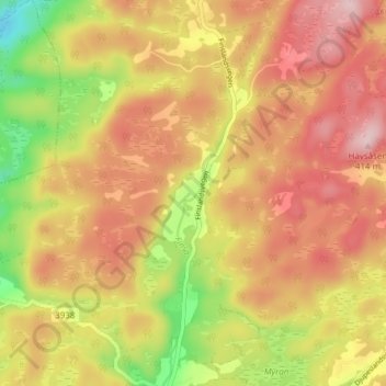 Mapa topográfico Finsland, altitud, relieve