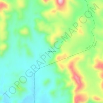 Mapa topográfico Bacatete, altitud, relieve