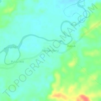 Mapa topográfico Medan Baru, altitud, relieve