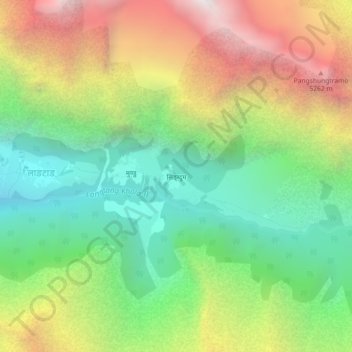 Mapa topográfico Siṅdum, altitud, relieve