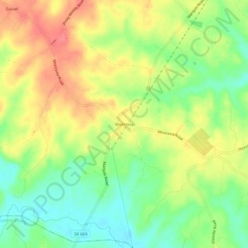 Mapa topográfico Monrovia, altitud, relieve