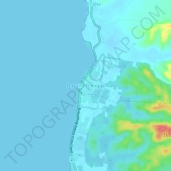 Mapa topográfico Dusun I Toengge, altitud, relieve