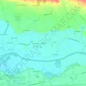 Mapa topográfico Lamole, altitud, relieve