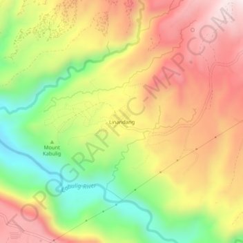 Mapa topográfico Linandang, altitud, relieve