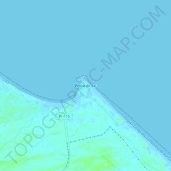 Mapa topográfico Pedra do Sal, altitud, relieve