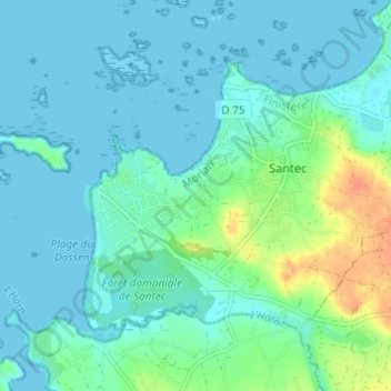 Mapa topográfico Méchou Rouz, altitud, relieve