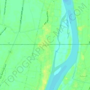 Mapa topográfico Al Zawaida, altitud, relieve