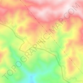 Mapa topográfico Badaro, altitud, relieve
