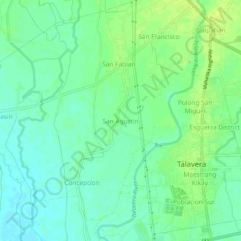 Mapa topográfico San Agustin, altitud, relieve
