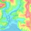 Mapa topográfico Tywardreath, altitud, relieve