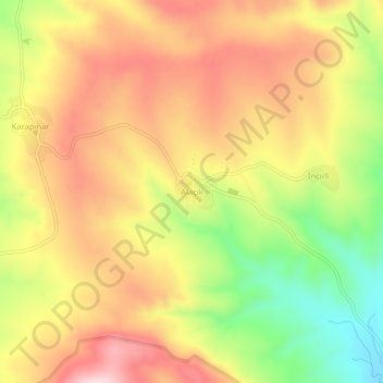 Mapa topográfico Alaçık, altitud, relieve