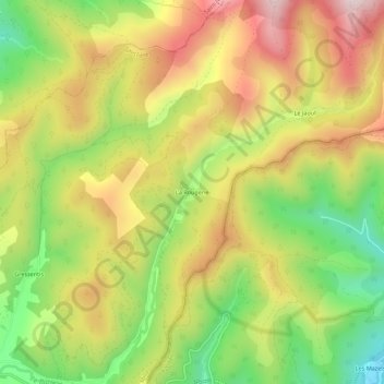 Mapa topográfico La Rougerie, altitud, relieve