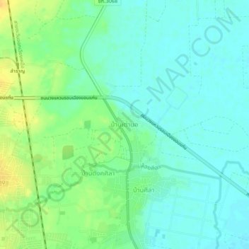 Mapa topográfico Ban Tao No, altitud, relieve