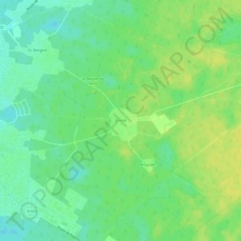 Mapa topográfico En Hill, altitud, relieve