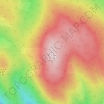 Mapa topográfico Widow Mountain, altitud, relieve