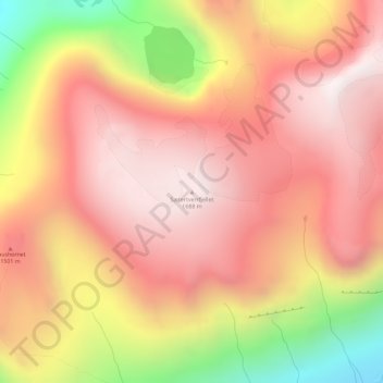 Mapa topográfico Sætertverrfjellet, altitud, relieve