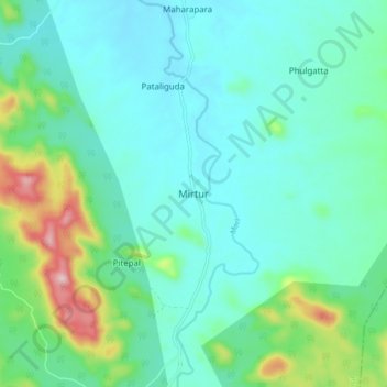 Mapa topográfico Mirtur, altitud, relieve