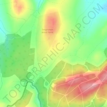 Mapa topográfico Clogh, altitud, relieve