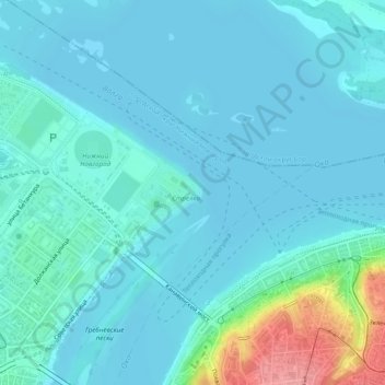 Mapa topográfico Стрелка, altitud, relieve