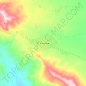 Mapa topográfico Chinaksen, altitud, relieve
