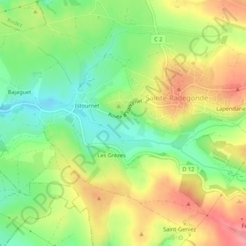 Mapa topográfico Sorinières, altitud, relieve