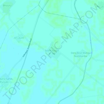 Mapa topográfico Islam Nagar 81 RB, altitud, relieve
