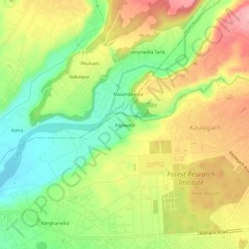 Mapa topográfico Rājāwāla, altitud, relieve