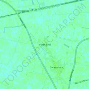 Mapa topográfico North End, altitud, relieve