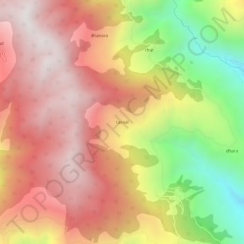 Mapa topográfico tasnal, altitud, relieve