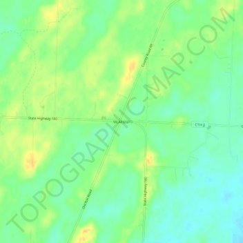 Mapa topográfico McAllister, altitud, relieve